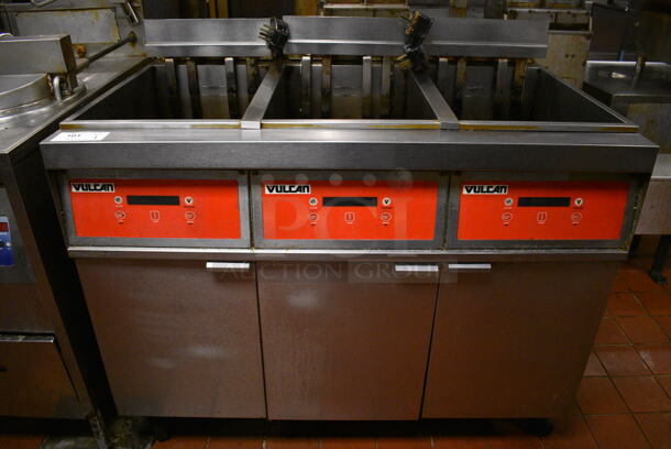 Vulcan Stainless Steel Commercial Floor Style Electric Powered Deep Fat Fryer on Commercial Casters. 46.5x34.5x41.5. Unit Was In Working Condition When Restaurant Closed. (kitchen) - Image 12 of 12