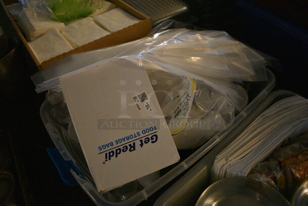 ALL ONE MONEY! Lot of 2 Poly Bins Including Plastic Plates and Bags! (main dining room) - Image 3 of 5