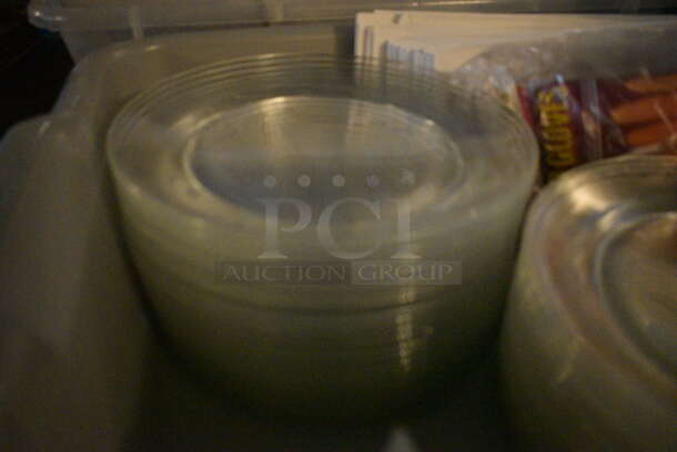 ALL ONE MONEY! Lot of 2 Poly Bins Including Plastic Plates and Bags! (main dining room) - Image 5 of 5
