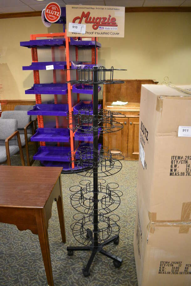 Black Metal Floor Style Rack on Casters. 20x20x75. (gift shop) - Image 1 of 3