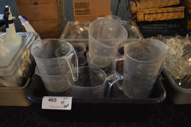 ALL ONE MONEY! Lot of 2 Bins of Various Poly Clear Pitchers! (main dining room)