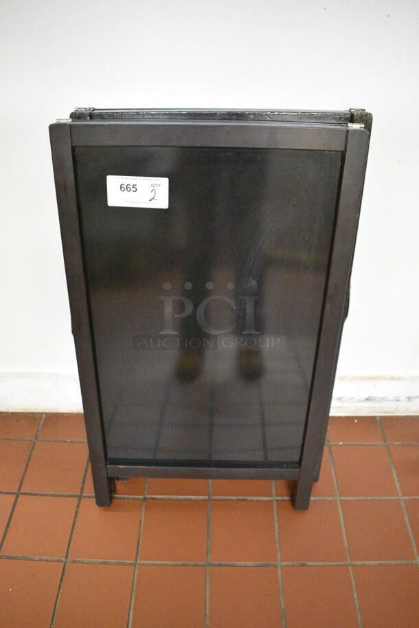 2 Black A Frame Sidewalk Signs. 20x2.5x33.5. 2 Times Your Bid! (bakery kitchen) - Image 1 of 3