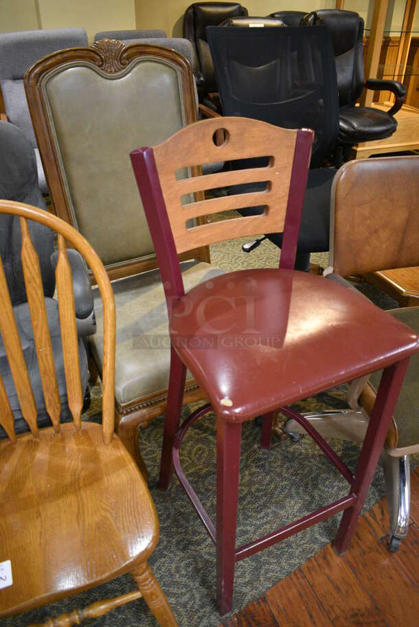 6 Various Chairs Including 2 Wooden Dining, Wooden Bar Height and 3 Office Chairs. Includes 22x19x36. 6 Times Your Bid! (gift shop) - Image 3 of 5