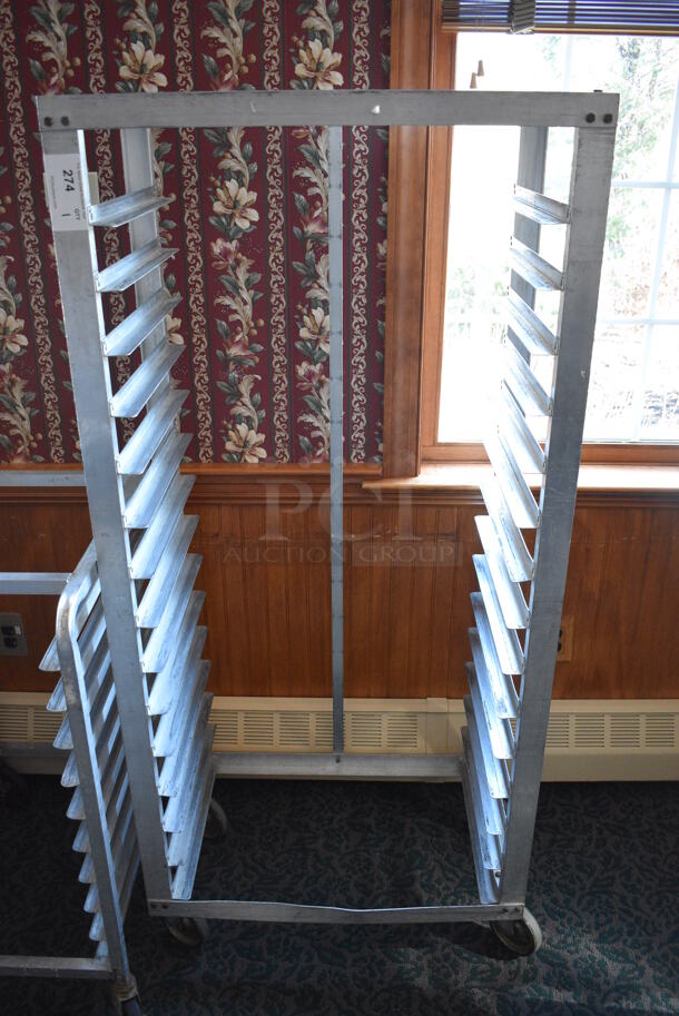 Metal Commercial Pan Transport Rack on Commercial Casters. 30.5x18.5x66. (sunroom dining room)