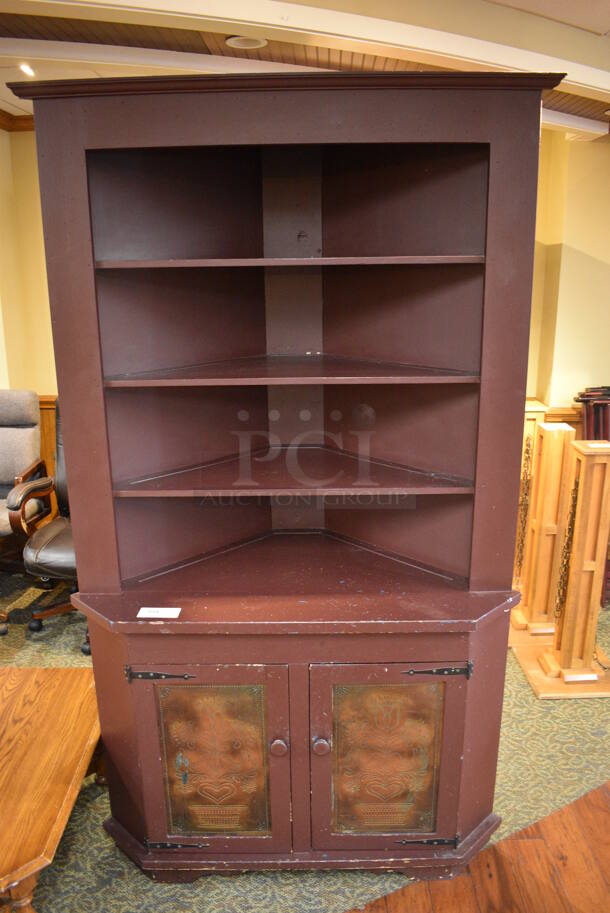 Wooden Shelving Unit w/ 2 Doors. 47x25x83.5. (gift shop)