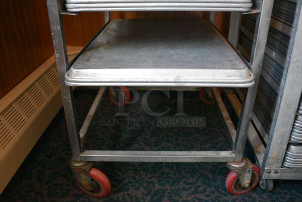 Metal Commercial Pan Transport Rack w/ 80 Metal Full Size Baking Pans on Commercial Casters. 20.5x26.5x70. 18x26x1. (sunroom dining room) - Image 4 of 4