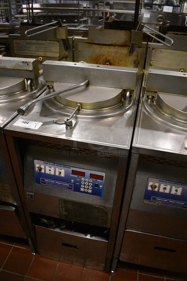 Broaster Model 1800GH Stainless Steel Commercial Floor Style Natural Gas Powered Pressure Fryer. 18x34x48. Unit Was In Working Condition When Restaurant Closed. (kitchen) - Image 3 of 8