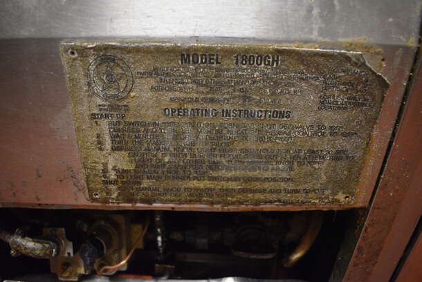 Broaster Model 1800GH Stainless Steel Commercial Floor Style Natural Gas Powered Pressure Fryer. 18x34x48. Unit Was In Working Condition When Restaurant Closed. (kitchen) - Image 5 of 8
