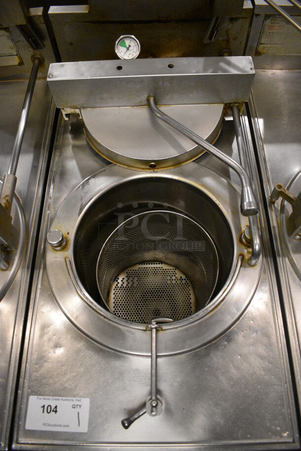 Broaster Model 1800GH Stainless Steel Commercial Floor Style Natural Gas Powered Pressure Fryer. 18x34x48. Unit Was In Working Condition When Restaurant Closed. (kitchen) - Image 7 of 8