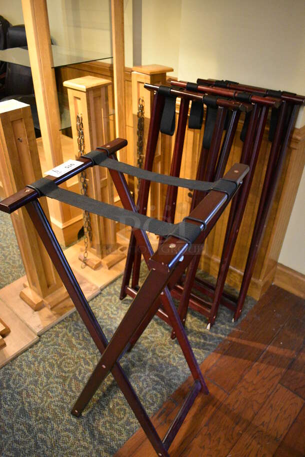 4 Wooden Serving Tray Stands. 18.5x17x38. 4 Times Your Bid! (gift shop) - Image 2 of 3