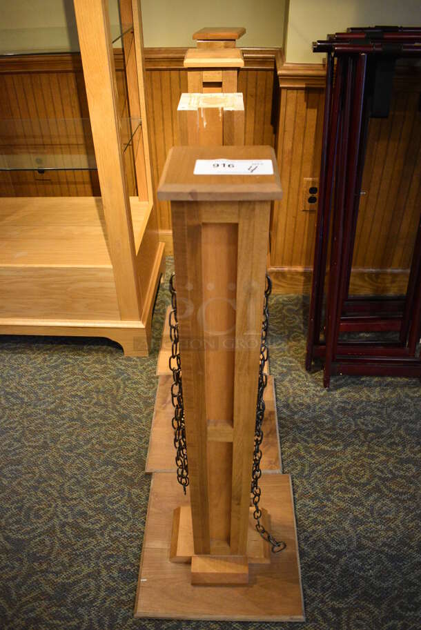 4 Wooden Stanchions. 16x16x40. 4 Times Your Bid! (gift shop)