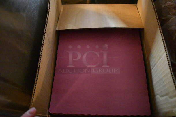 ALL ONE MONEY! Lot of 4 Boxes of Disposable Placemats! Tan and Maroon. 14x10. (main dining room) - Image 3 of 4