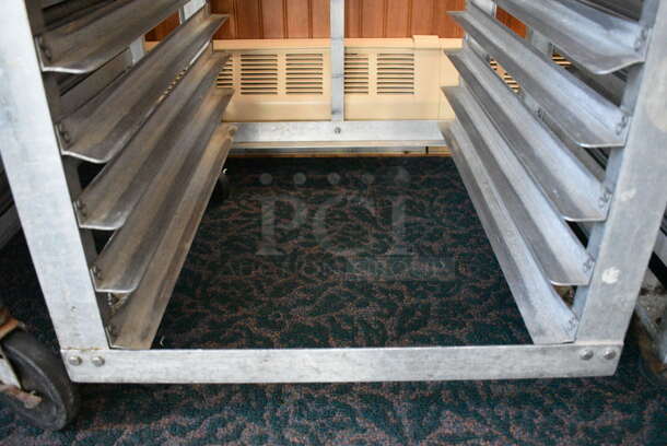 Metal Commercial Pan Transport Rack w/ 14 Metal Full Size Baking Pans on Commercial Casters. 22.5x26.5x64. 18x26x1. (sunroom dining room) - Image 5 of 5