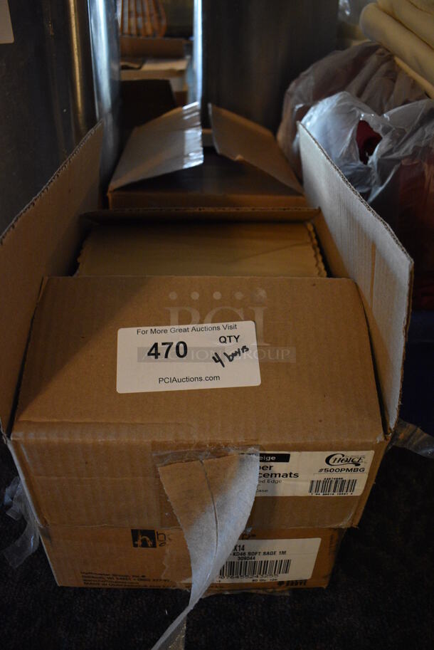 ALL ONE MONEY! Lot of 4 Boxes of Disposable Placemats! Tan and Maroon. 14x10. (main dining room) - Image 4 of 4