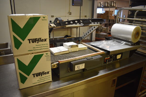 Heat Seal Model HS-1520D Metal Commercial Countertop Heat Sealer w/ 2 Boxes of Tufflex Premium Shrink Film. 115 Volts, 1 Phase. 51x22x12. Unit Was In Working Condition When Restaurant Closed. (bakery kitchen)