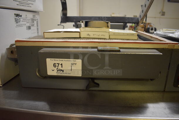 Heat Seal Model HS-1520D Metal Commercial Countertop Heat Sealer w/ 2 Boxes of Tufflex Premium Shrink Film. 115 Volts, 1 Phase. 51x22x12. Unit Was In Working Condition When Restaurant Closed. (bakery kitchen) - Image 6 of 11
