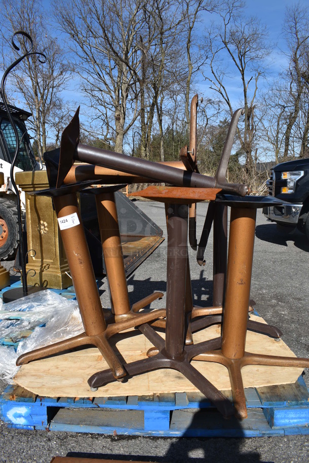ALL ONE MONEY! Pallet Lot of 8 Metal Table Bases. 30x30x29. (warehouse) - Image 1 of 4