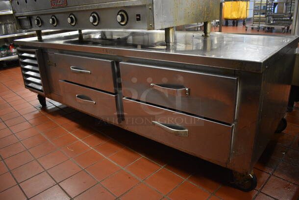 Traulsen Stainless Steel Commercial 4 Drawer Chef Base on Commercial Casters. 81.5x34.5x25.5. Unit Was In Working Condition When Restaurant Closed. (kitchen) - Image 2 of 7
