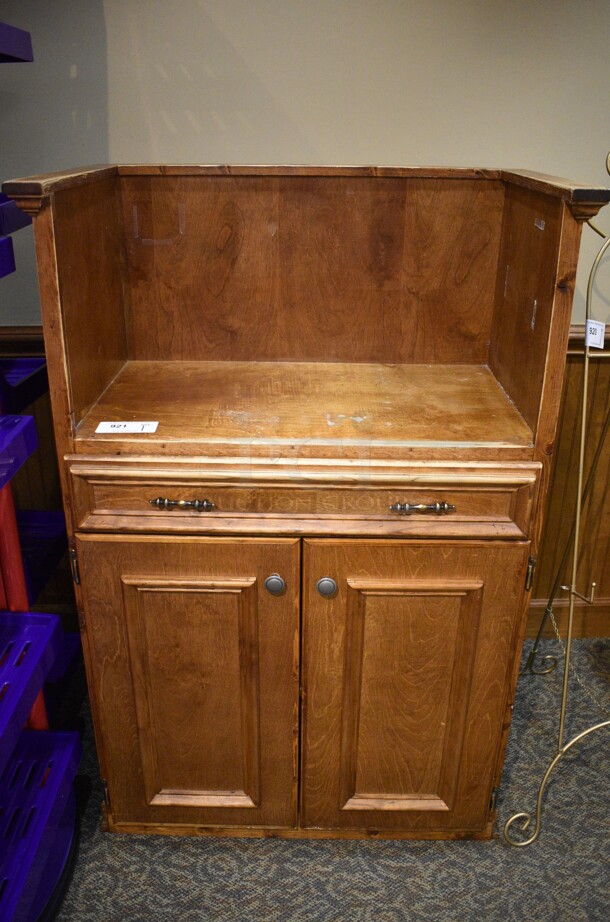 Wooden Cabinet w/ Drawer and 2 Doors. 34.5x21.5x52. (gift shop)