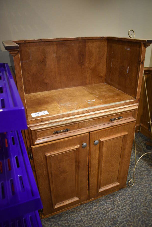 Wooden Cabinet w/ Drawer and 2 Doors. 34.5x21.5x52. (gift shop) - Image 3 of 6