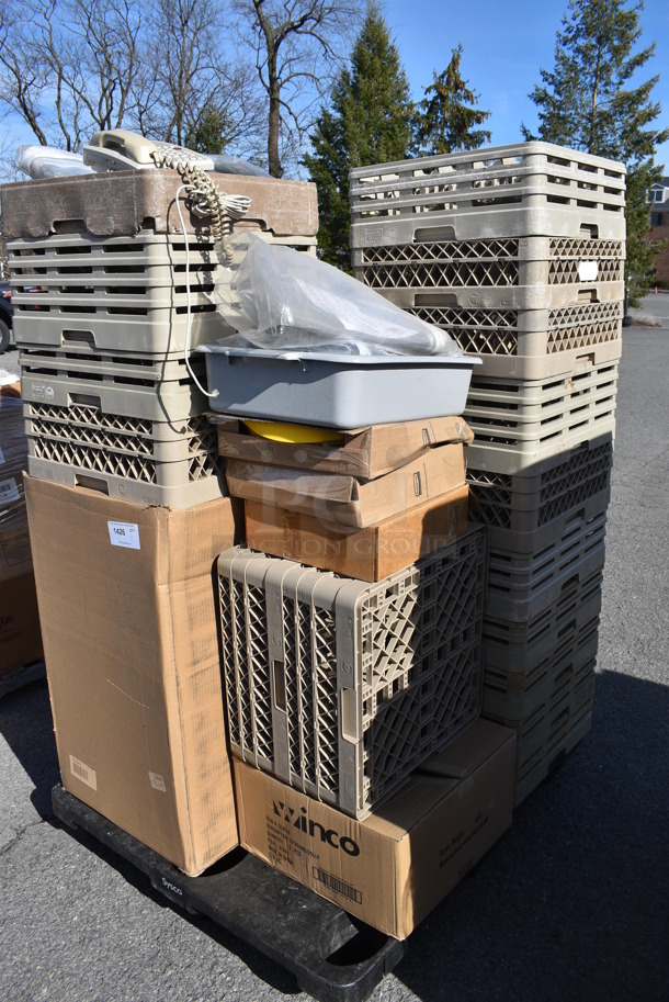 ALL ONE MONEY! Pallet Lot of Various Items Including Dish Caddies and Dolly. (warehouse) - Image 2 of 4