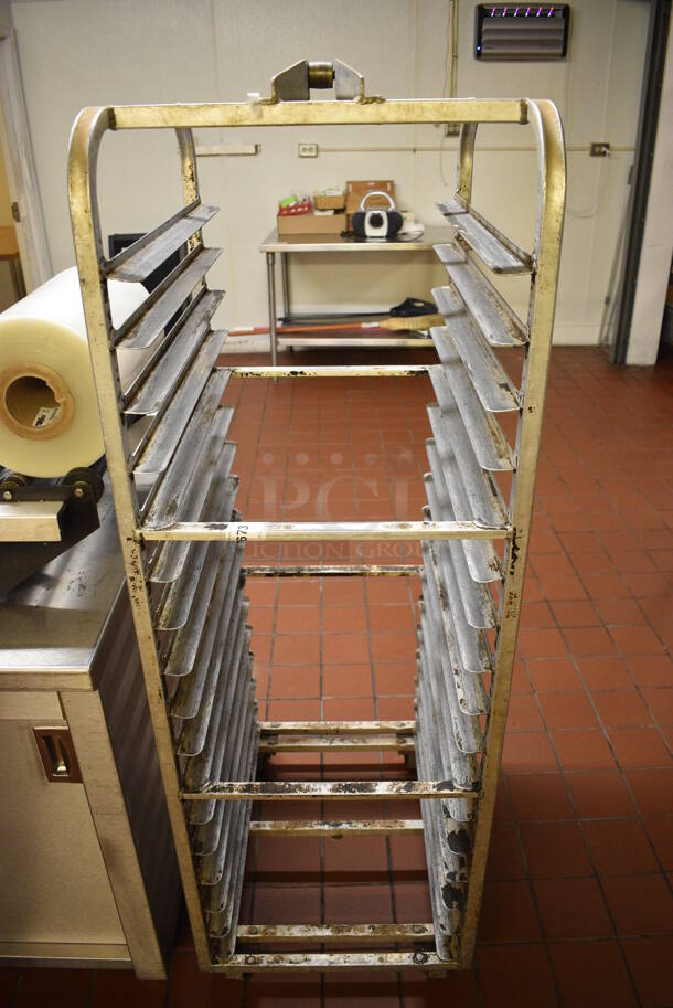 Metal Commercial Pan Transport Rack on Commercial Casters. 20.5x26x64. (bakery kitchen)