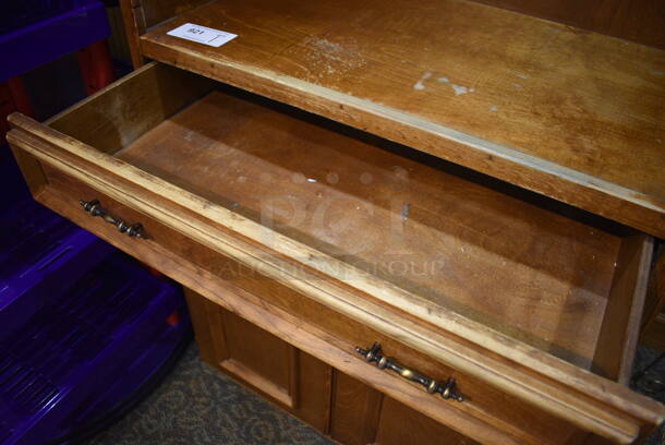 Wooden Cabinet w/ Drawer and 2 Doors. 34.5x21.5x52. (gift shop) - Image 6 of 6