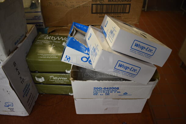 ALL ONE MONEY! Lot of Various Paper Products Including Hot Food Pads, White Countertop Dunnage Rack, Food Storage Bags, Patty Paper and Sandwich Wrap! (bakery kitchen) - Image 2 of 6