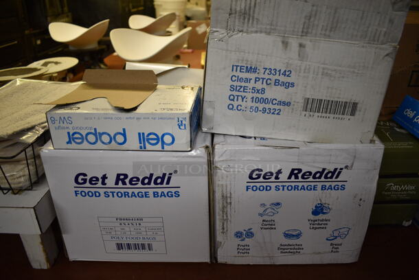ALL ONE MONEY! Lot of Various Paper Products Including Hot Food Pads, White Countertop Dunnage Rack, Food Storage Bags, Patty Paper and Sandwich Wrap! (bakery kitchen) - Image 3 of 6