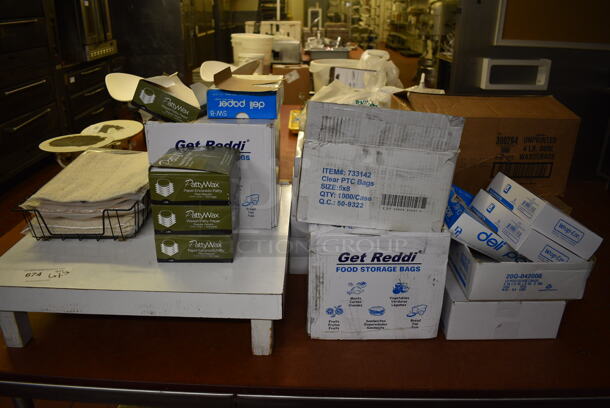 ALL ONE MONEY! Lot of Various Paper Products Including Hot Food Pads, White Countertop Dunnage Rack, Food Storage Bags, Patty Paper and Sandwich Wrap! (bakery kitchen) - Image 6 of 6
