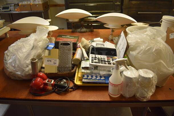 ALL ONE MONEY! Lot of Various Items Including Calculator, Grater and Tea Bags! (bakery kitchen) - Image 1 of 5