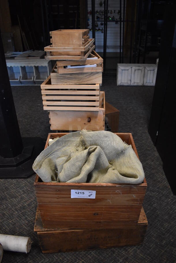 ALL ONE MONEY! Lot of Various Wooden Crates! Includes 18x15x12. (garden center) - Image 1 of 3