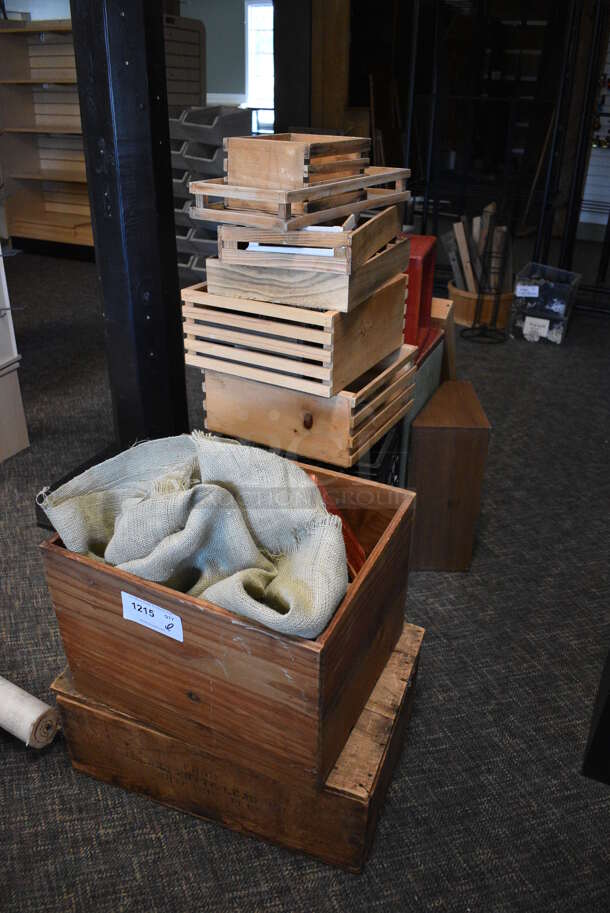 ALL ONE MONEY! Lot of Various Wooden Crates! Includes 18x15x12. (garden center) - Image 2 of 3