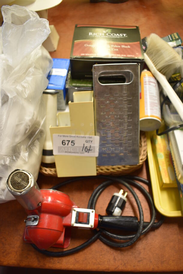 ALL ONE MONEY! Lot of Various Items Including Calculator, Grater and Tea Bags! (bakery kitchen) - Image 3 of 5