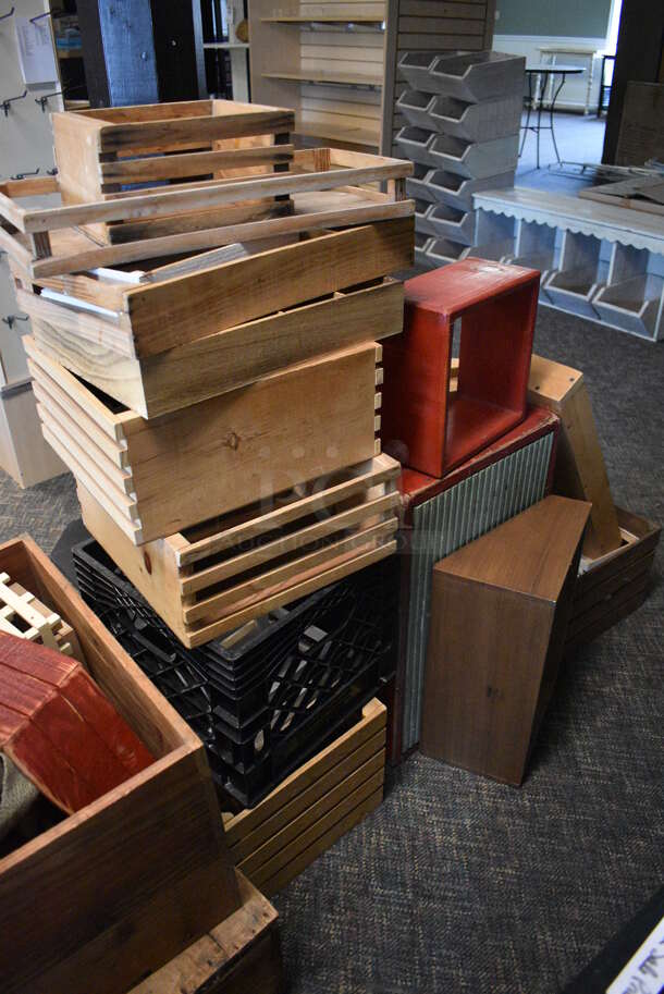 ALL ONE MONEY! Lot of Various Wooden Crates! Includes 18x15x12. (garden center) - Image 3 of 3