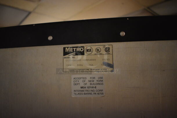 Metro Model C175-CM2000 Metal Commercial Single Door Reach In Warming Holding Cabinet on Commercial Casters. 120 Volts, 1 Phase. 25x32x69. Unit Was In Working Condition When Restaurant Closed. (kitchen) - Image 7 of 8