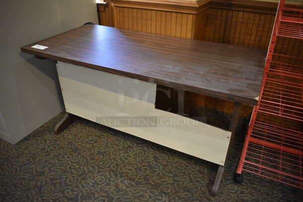 Wood Pattern Table. 54x26x27.5. (gift shop) - Image 2 of 3