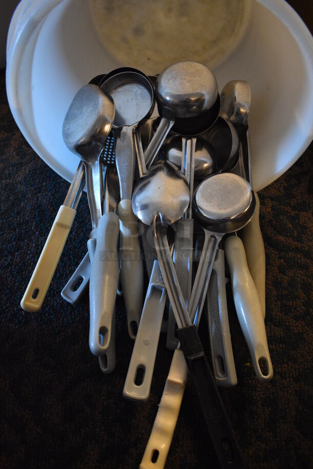 ALL ONE MONEY! Lot of Metal Spoodles in Poly Bin! 13x13x12. (main dining room) - Image 1 of 4