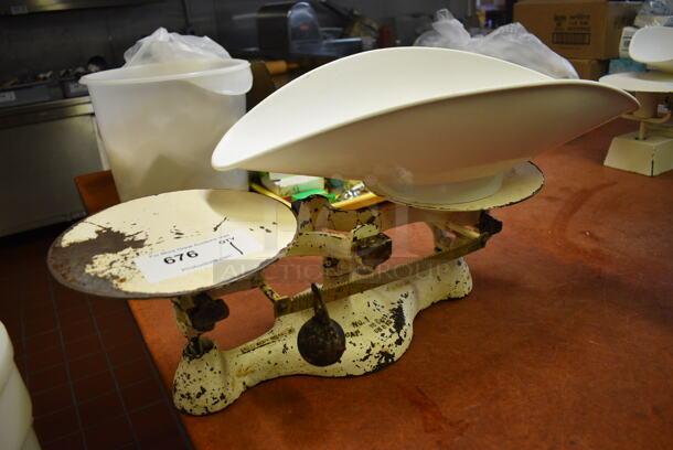 Metal Commercial Countertop Baking Scale w/ White Poly Bowl. 23x9x7.5, 21x12x6. (bakery kitchen) - Image 2 of 4