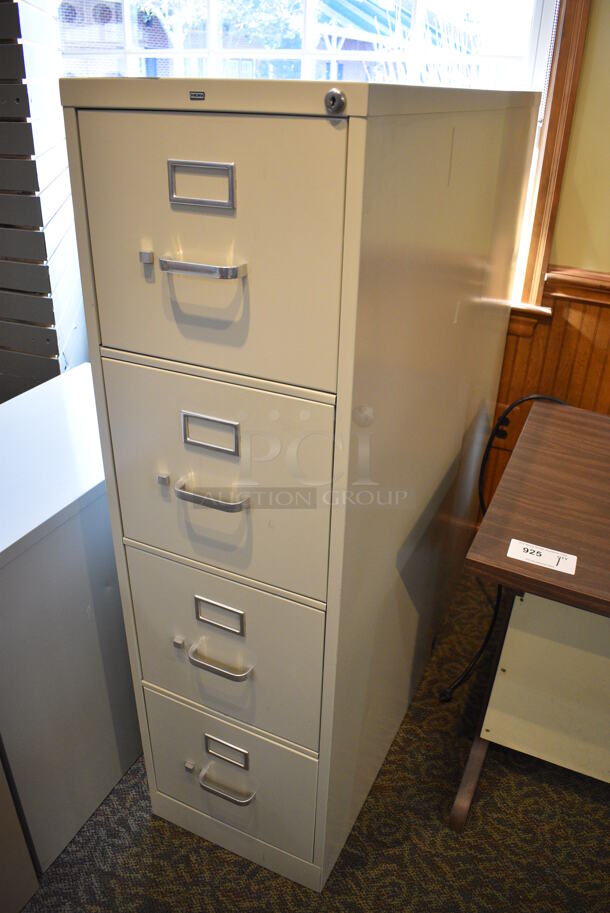 2 Metal 4 Drawer Filing Cabinets. 15x27x52. 2 Times Your Bid! (gift shop) - Image 2 of 5