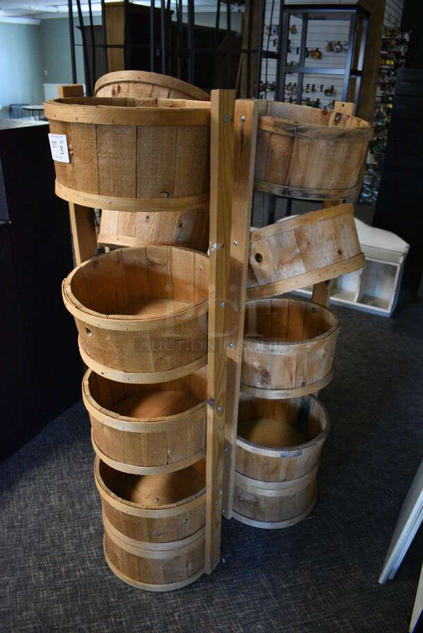 3 Wooden 4 Basket Tier Stands. 16.5x15x54. 3 Times Your Bid! (garden center) - Image 3 of 4