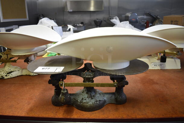 Metal Commercial Countertop Baking Scale w/ White Poly Bowl. 19.5x9x7.5, 21x12x6. (bakery kitchen) - Image 1 of 5