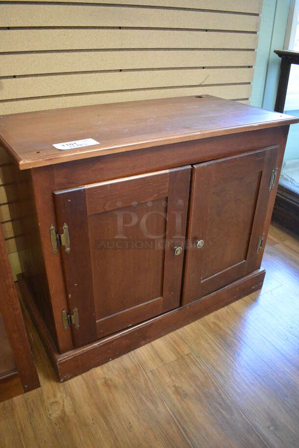 Wooden Cabinet w/ 2 Doors. 36x19x29, 39x21.5x51. (garden center) - Image 3 of 5