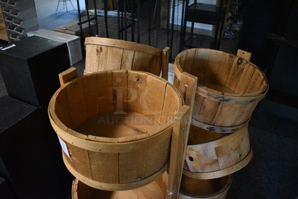 3 Wooden 4 Basket Tier Stands. 16.5x15x54. 3 Times Your Bid! (garden center) - Image 4 of 4