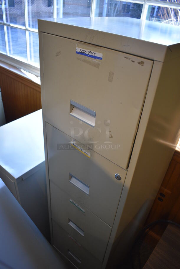 2 Metal 4 Drawer Filing Cabinets. 15x27x52. 2 Times Your Bid! (gift shop) - Image 5 of 5