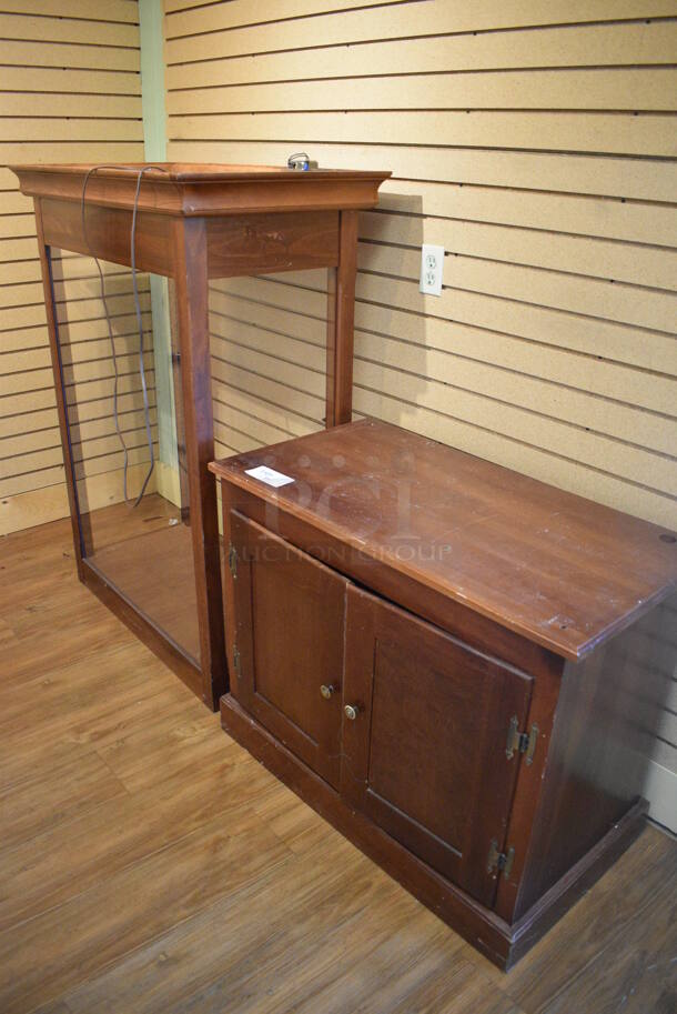 Wooden Cabinet w/ 2 Doors. 36x19x29, 39x21.5x51. (garden center) - Image 4 of 5