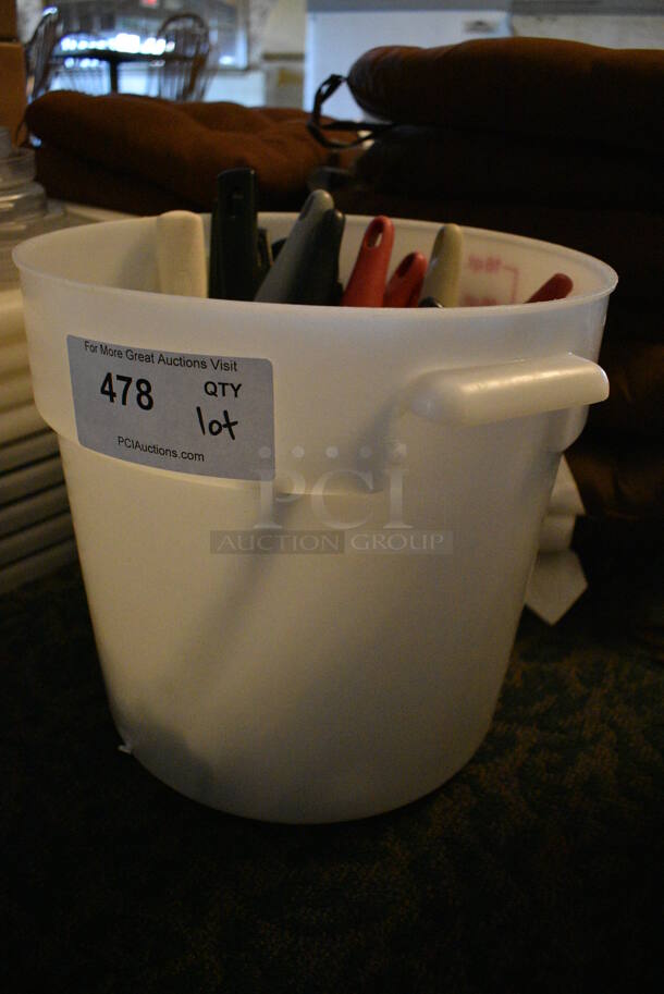 ALL ONE MONEY! Lot of Metal Spoodles and Serving Spoons in Poly Bin! 13x13x12. (main dining room) - Image 3 of 3