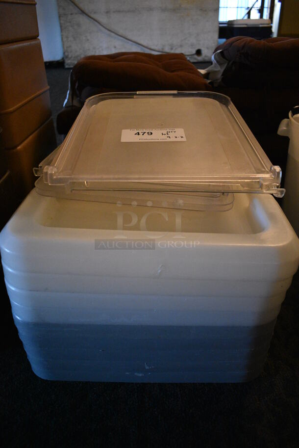 ALL ONE MONEY! Lot of Poly Lids; 9 Large, 2 Small Clear and 4 Half Ingredient Bin Lids! Includes 24x16x2. (main dining room) - Image 1 of 5