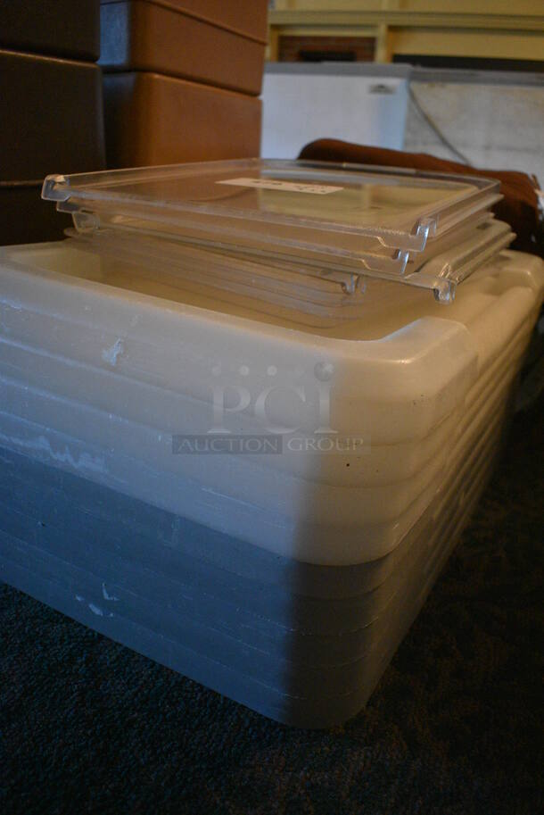ALL ONE MONEY! Lot of Poly Lids; 9 Large, 2 Small Clear and 4 Half Ingredient Bin Lids! Includes 24x16x2. (main dining room) - Image 2 of 5