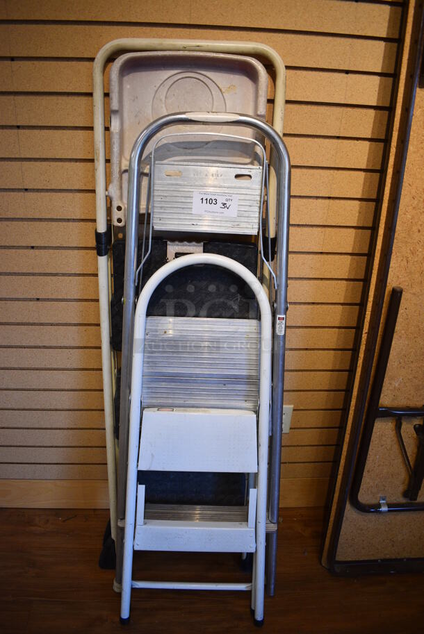 3 Various Ladders. Includes 14x2x42. 3 Times Your Bid! (garden center) - Image 1 of 3